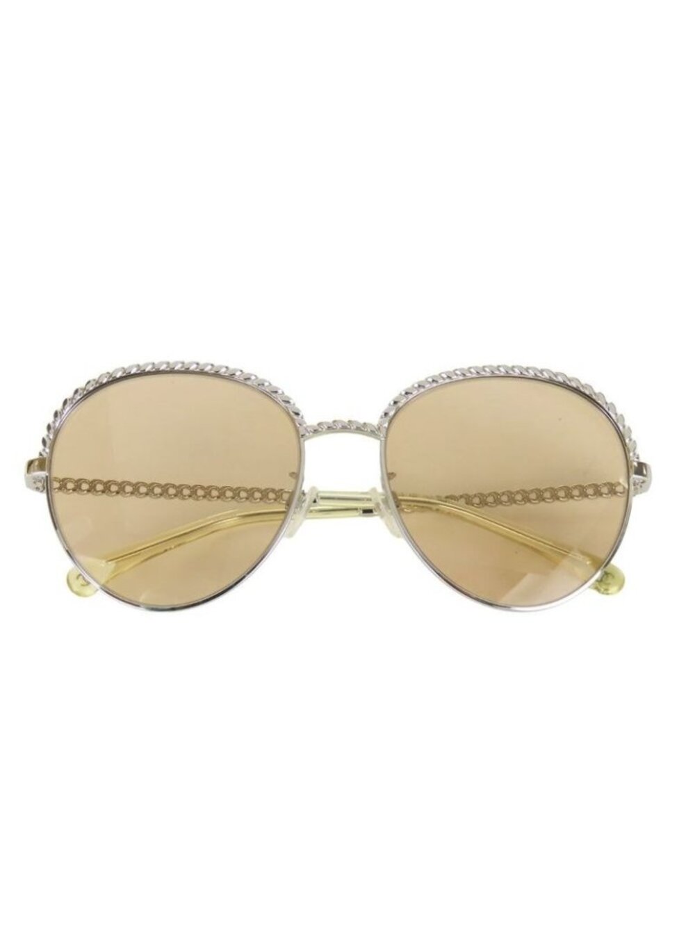 Chanel Sunglasses 4242 Pant Shape Metal Brownish Silver Chain 5517 135